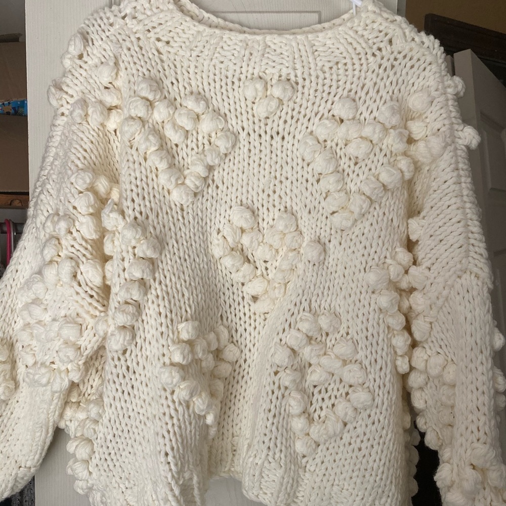 Crop heart cozy sweater